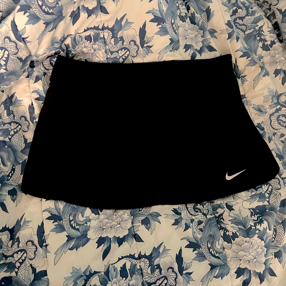Black Nike Swoosh A-Line Dri-Fit Mini Tennis / Golf Skirt